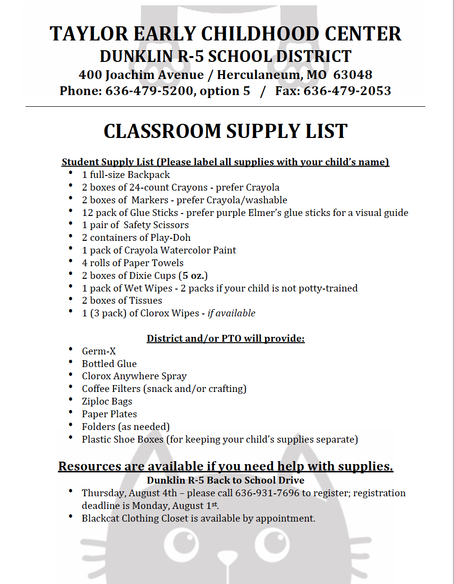 Supply List